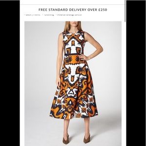 LK BENNETT Andrea Aztec Print Linen/Silk Dress